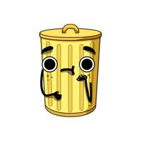 content poubelle poubelle personnage dessin animé illustration vecteur