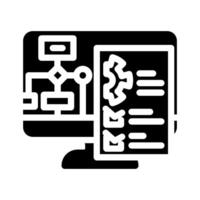 système évaluation analyste glyphe icône illustration vecteur