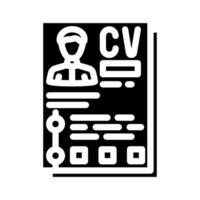 employé recrutement affaires processus glyphe icône illustration vecteur