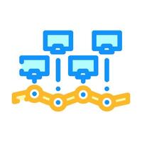 réseau topologie analyste Couleur icône illustration vecteur