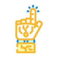 presse Cliquez sur robot main geste Couleur icône illustration vecteur