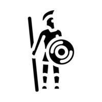 warior ancien soldat glyphe icône illustration vecteur