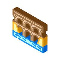 aqueduc pont isométrique icône illustration vecteur