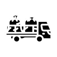transport bois granulés glyphe icône illustration vecteur