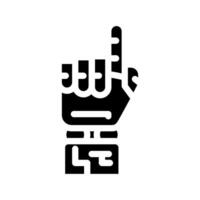 doigt robot main geste glyphe icône illustration vecteur