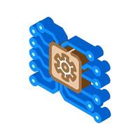 système l'intégration analyste isométrique icône illustration vecteur