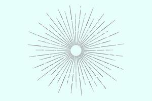 linéaire dessin de lumière des rayons, sunburst vecteur