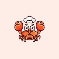 mignonne Orange Crabe mascotte logo conception vecteur