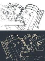 production réservoirs plans vecteur