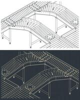 usine et entrepôts convoyeurs vecteur