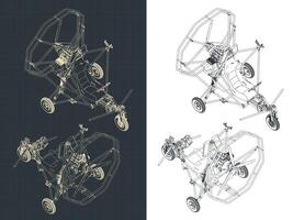 ultra léger tricycle avion isométrique plans vecteur