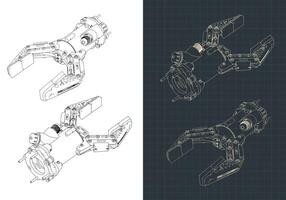 robotique bras isométrique dessins vecteur