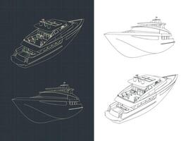 luxe yacht dessins vecteur