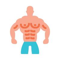 muscle homme plat icône vecteur