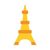 Eiffel la tour plat icône vecteur