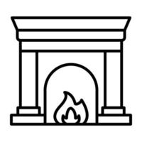 icône de ligne de cheminée vecteur