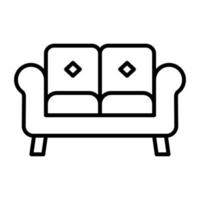 icône de ligne de canapé vecteur