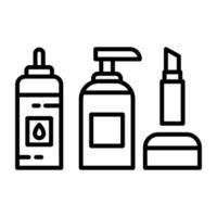 icône de ligne de cosmétiques vecteur