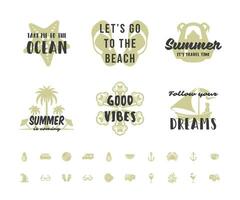 été vacances typographie inspirant citations conception pour affiches ou vêtements ensemble vecteur