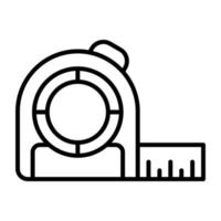 icône de ligne de ruban à mesurer vecteur