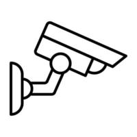 icône de ligne de vidéosurveillance vecteur