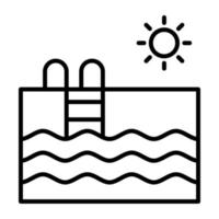 icône de ligne de piscine vecteur