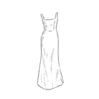 une ligne tiré illustration de une épais sangle robe, lequel pourrait être utilisé pour de mariée boutiques, mariage blogs et donc beaucoup plus vecteur