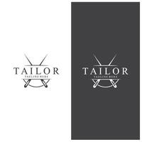 tailleur logo aiguille fil conception ancien logo vecteur