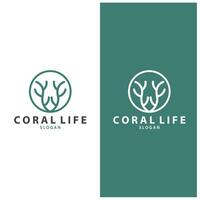 algue logo corail logo Facile feuille logo sous-marin plante conception vecteur