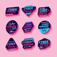 insigne rétro moderne du cyber lundi vecteur