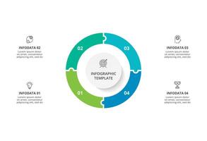 Créatif concept pour infographie avec 4 pas, choix, les pièces ou processus. affaires Les données visualisation. vecteur