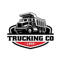 déverser camion. camionnage prime logo vecteur