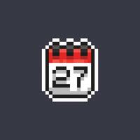 calendrier Date dans pixel art style vecteur