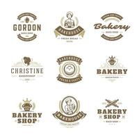 boulangerie logos et badges conception modèles ensemble illustration. vecteur