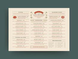 vite nourriture restaurant menu disposition conception brochure ou prospectus modèle illustration vecteur