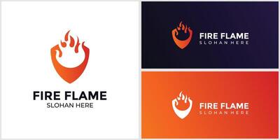 flamme logo brûlant pente couleurs vecteur