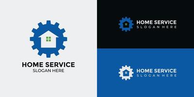 Accueil prestations de service logo dans vert et bleu vecteur