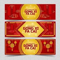 modèle de bannière gong xi fa cai vecteur