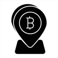 bitcoin emplacement glyphe icône vecteur