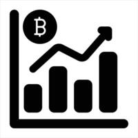 bitcoin analytique glyphe icône vecteur