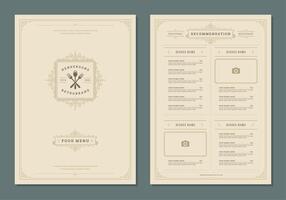 restaurant menu conception et étiquette brochure modèle. vecteur