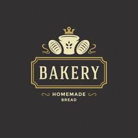 boulangerie badge ou étiquette rétro illustration. pain ou pain silhouette pour boulangerie. vecteur