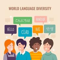 diversité linguistique mondiale vecteur