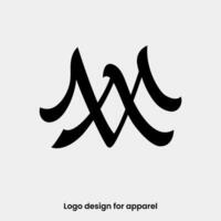 monogramme lettre ma logo conception. lettre ma logo pour vêtements marques. ma ou un m logo conception pour vêtements marque. lettre un m vêtements logo conception modèle. vecteur