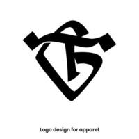 monogramme lettre tg logo conception. lettre tg ou gt logo pour vêtements marques. gt ou tg logo conception pour vêtements marque. lettre gt vêtements logo conception modèle. vecteur