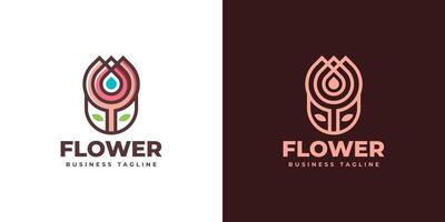 la nature laissez tomber fleur logo conception vecteur