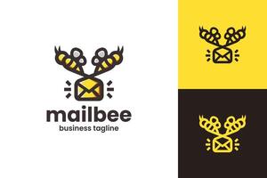 abeille message logo conception vecteur