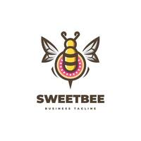 abeille et Donut logo conception vecteur