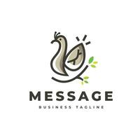 oiseau message logo conception vecteur