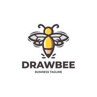 dessin abeille logo conception vecteur